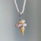 European and American fashion pearl chain ice cream necklace women's light luxury niche design sense collarbone chain jewelry