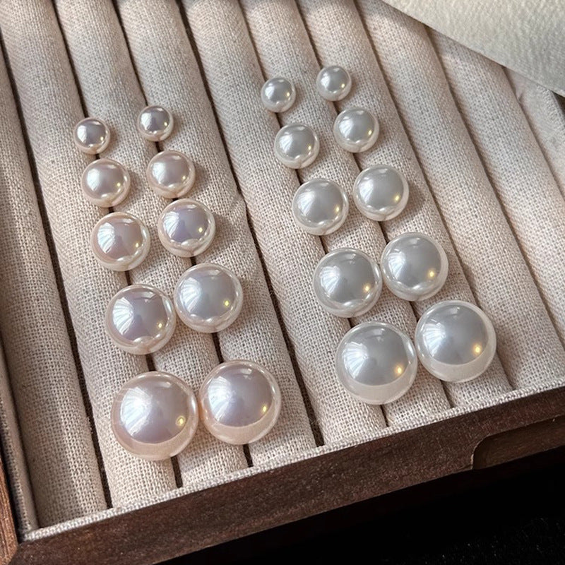 [Special Offer Products] White Pearl Stud Earrings Women's S925 Silver Needle Earrings Minimalist Niche Premium Versatile New Earrings