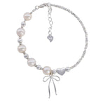 [Special Offer Products] Simple tassel bow pearl broken silver bracelet women's light luxury niche exquisite versatile high-end hand jewelry