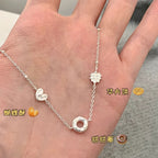 [Special Offer Products] Niche Simple Style Plain Silver Pearl Sapphire Necklace Women's ins Versatile Collarbone Chain Premium Jewelry