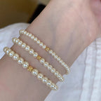[Special Offer Products] High Gloss Sleek Pearl Bracelet Women's Elastic Temperament Niche Premium Light Luxury Jewelry Beaded Versatile New Products