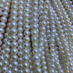 Natural freshwater pearls about 6-7mm near round beads handmade DIY necklace bracelet loose bead accessories