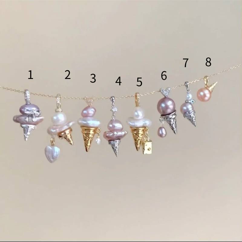 European and American new pearl ice cream necklace niche dly pendant necklace collarbone chain electroplated 18k gold