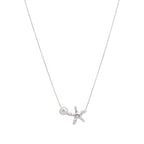 [Special Offer Products] New Silver-plated Starfish Pearl Necklace Women's Premium Design Light Luxury Small Starfish Texture Pentagram Clavicle Chain