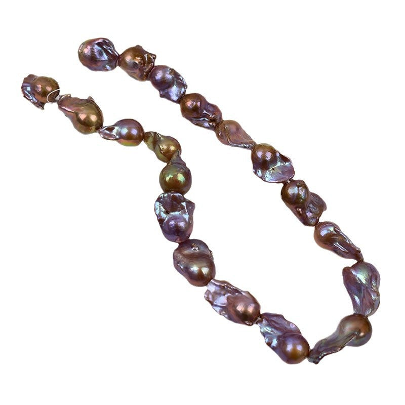 New product Big Baroque special-shaped mermaid pearl white gold purple natural freshwater pearl DIY necklace work in progress