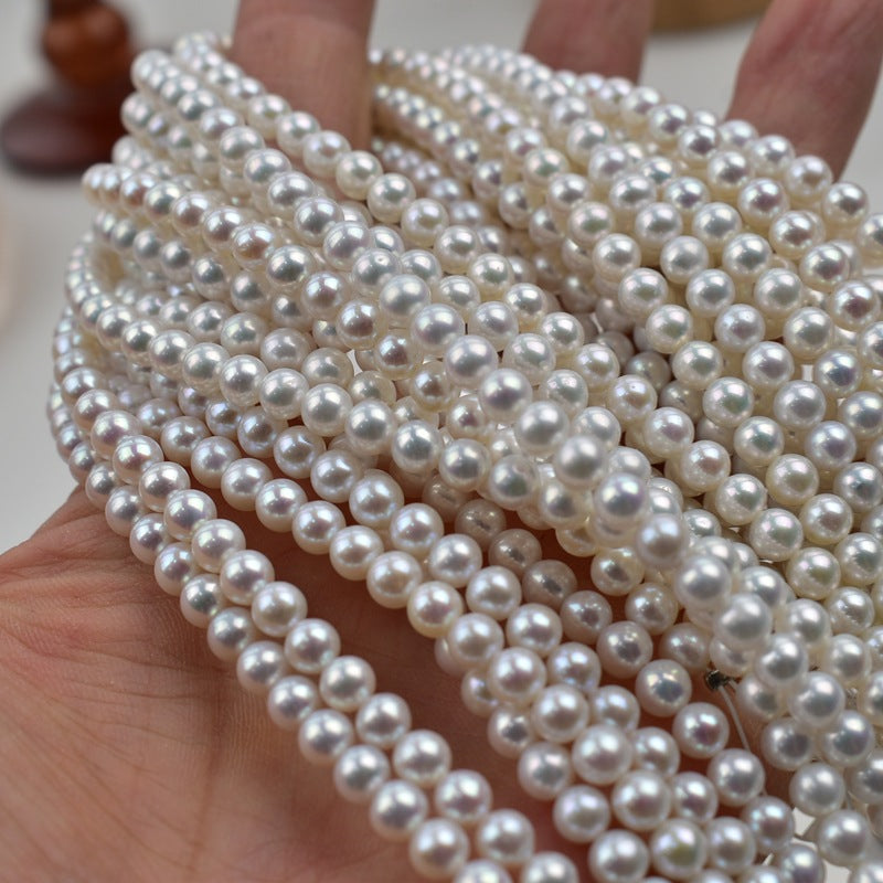 Strong light natural freshwater pearl 4-5mmAK near round pearl work in progress wholesale DIY necklace accessories loose beads
