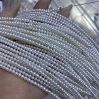 3-3.5 MM white bright near perfect round pearl natural freshwater pearl necklace loose beads handmade beads DIY accessories