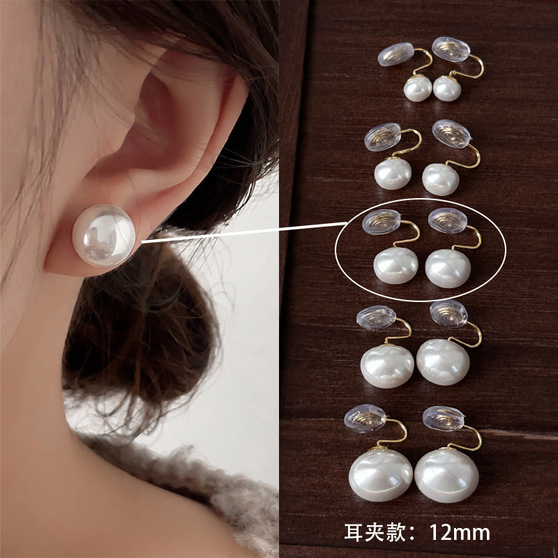 [Special Offer Products] White Pearl Stud Earrings Women's S925 Silver Needle Earrings Minimalist Niche Premium Versatile New Earrings