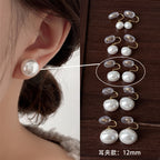 [Special Offer Products] White Pearl Stud Earrings Women's S925 Silver Needle Earrings Minimalist Niche Premium Versatile New Earrings