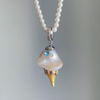 European and American fashion pearl chain ice cream necklace women's light luxury niche design sense collarbone chain jewelry