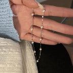 [Special Offer Products] Light Luxury Niche Sweater Chain Gypsy Sterling Silver ins Pearl Necklace Women's Design Fashion Collarbone Chain