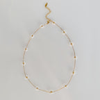 Summer pearl flower necklace fashion titanium steel necklace waist chain anklet set gold-plated titanium steel