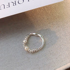 [Special Offer Products] Freshwater Natural Pearl Broken Silver Ring Women's Light Luxury Index Finger Elastic Niche Design Fashion Personality Versatile Ring