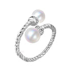 [Special Offer Products] New Medieval Twist Pearl Opening Ring Women's Retro Light Luxury Fashion Ring High Sense Versatile Ring Women
