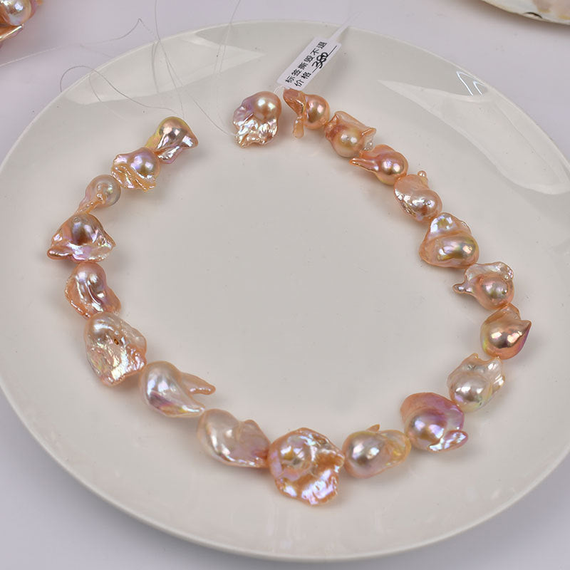 New product Big Baroque special-shaped mermaid pearl white gold purple natural freshwater pearl DIY necklace work in progress