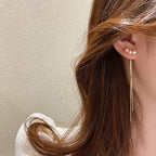 [Special Offer Products] Light Luxury Pearl Double Layer Earrings Combination Silver Needle Premium Sense Diamond-set Earclips Niche Stud Earrings Temperament Women's Simple Earrings