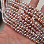 Mixed color round beads Natural fresh water about 5-6mm Candy color near round pearls work in progress DIY jewelry accessories loose beads