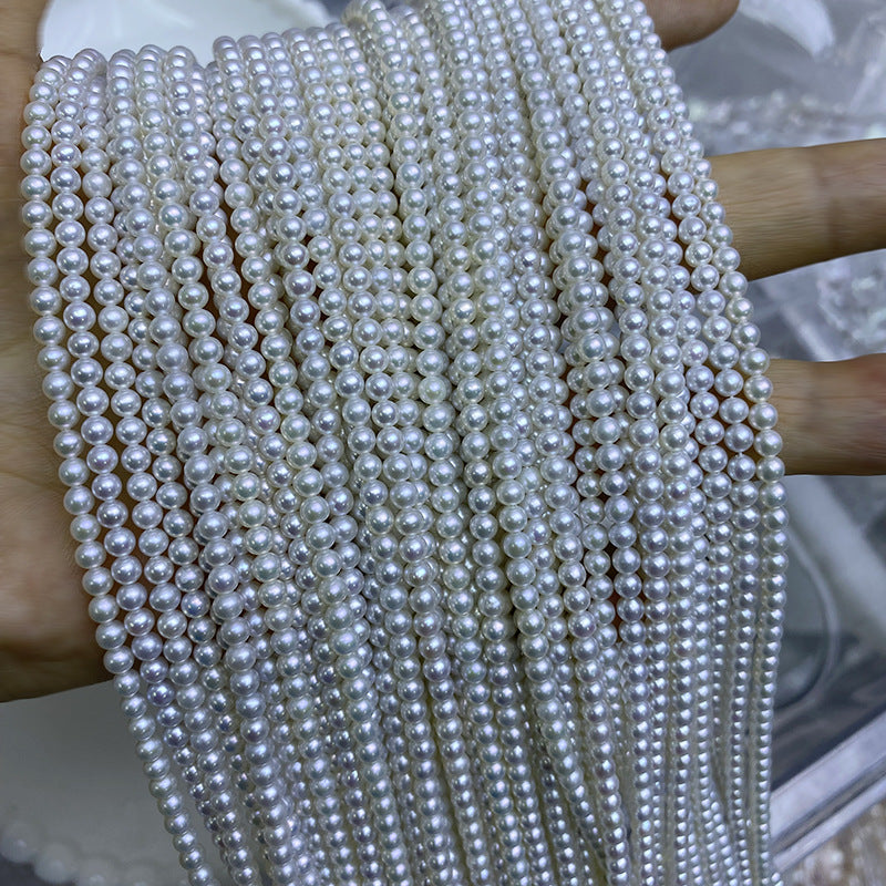 Natural freshwater pearl 3-3.5 mmAK pearl loose beads necklace bracelet work in progress DIY bare beads accessories material