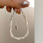 [Special Offer Products] Natural Irregular Pearl S925 Sterling Silver Bracelet Women's Beaded Crushed Silver Cold Wind Niche Temperament Versatile Jewelry