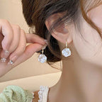French-style Dripping Glaze Camellia Zircon Earrings – Unique, Elegant, and Charming Drop Earrings with a Light Luxury & High-End Feel | Stud Earrings & Accessories